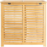 İBİCO 2 BÖLMELİ AHŞAP BAMBU KİRLİ ÇAMAŞIR SEPETİ