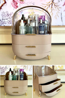 2 ÇEKMECELİ FANUSLU KOZMETİK & TAKI ORGANİZERİ