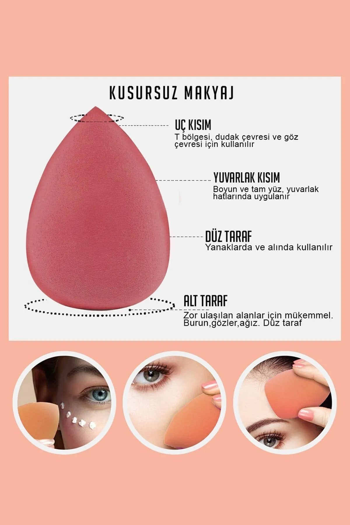 💖8 Lİ STANDLI PEMBE MAKYAJ SÜNGER SETİ - dibidip 