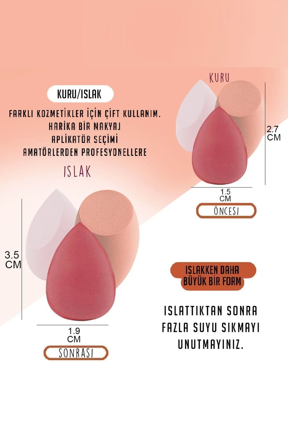 💖8 Lİ STANDLI PEMBE MAKYAJ SÜNGER SETİ - dibidip 