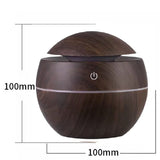 YUVARLAK AHŞAP GÖRÜNÜMLÜ USB ŞARJLI & IŞIKLI  HAVA NEMLENDİRİCİ