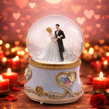 ORTA BOY & 8CM PİLLİ & IŞIKLI MÜZİKLİ CAM KAR KÜRESİ