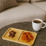 İBİCO DİKDÖRTGEN 2 BÖLMELİ AHŞAP BAMBU YAĞDANLIK ALTLIK & SUNUMLUK