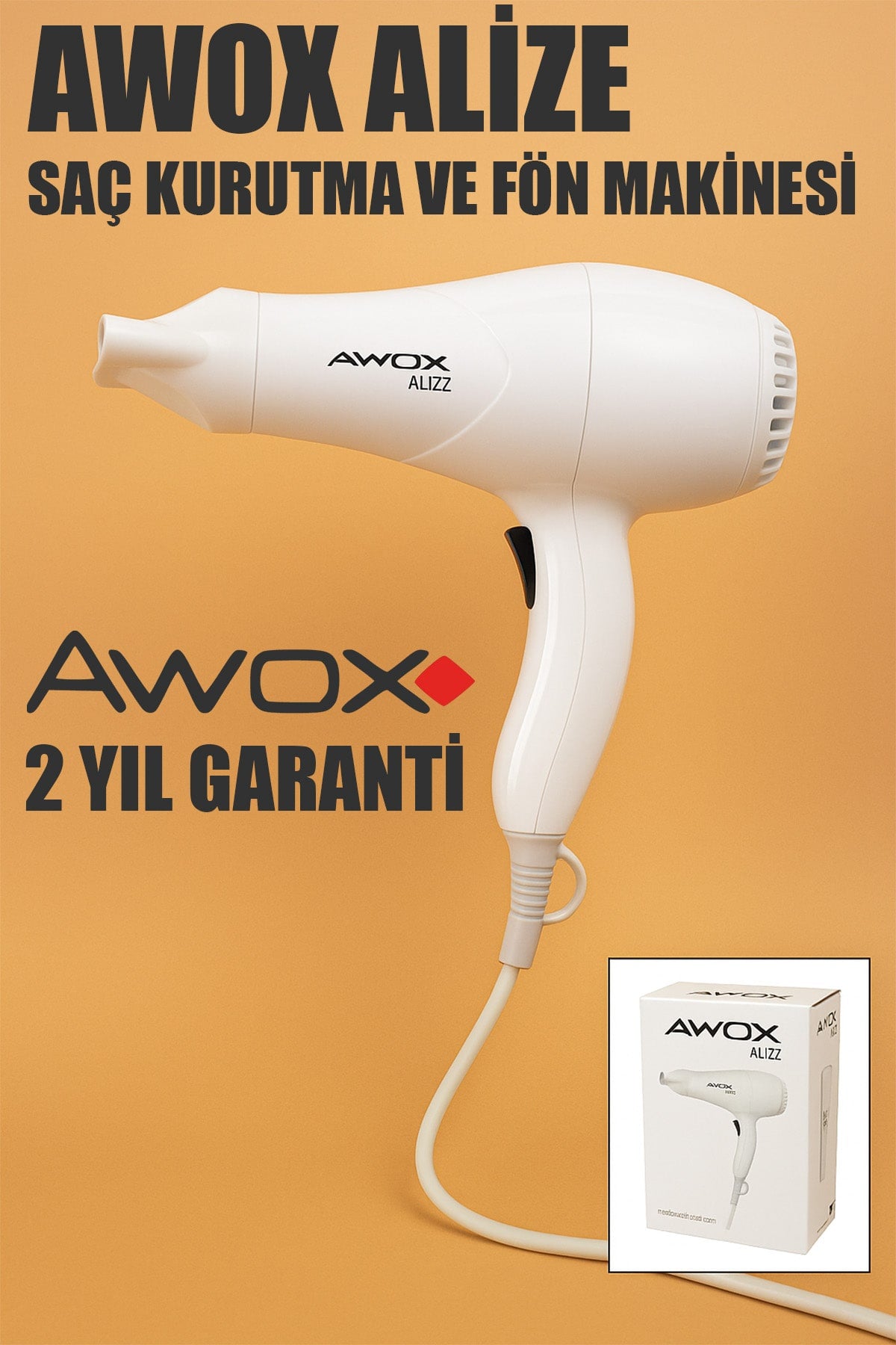 AWOX ALİZE BEYAZ SAÇ KURUTMA FÖN MAKİNESİ - dibidip 