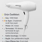 AWOX ALİZE BEYAZ SAÇ KURUTMA FÖN MAKİNESİ - dibidip 