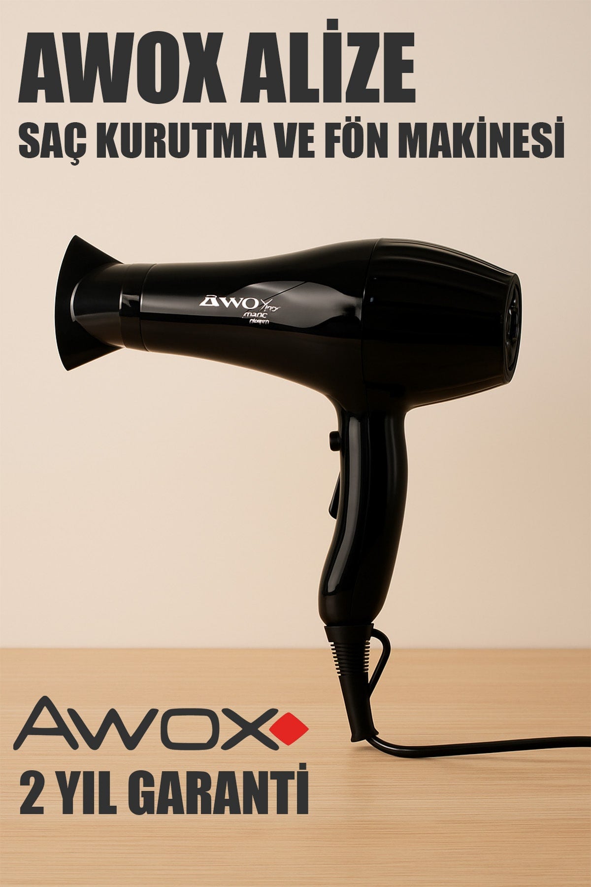 AWOX ALİZE SİYAH SAÇ KURUTMA FÖN MAKİNESİ - dibidip 