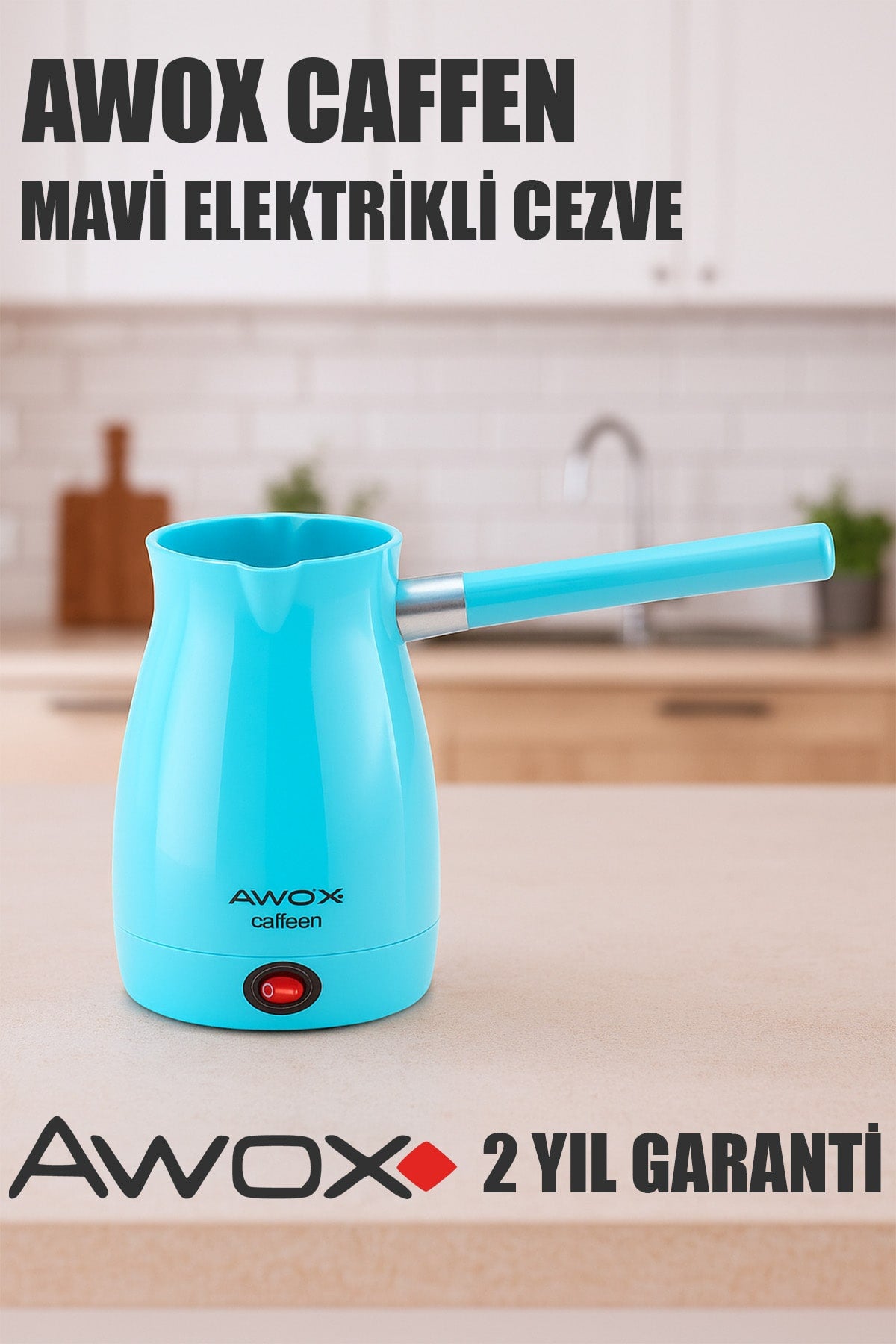 AWOX CAFFEN MAVİ ELEKTRİKLİ CEZVE - dibidip 