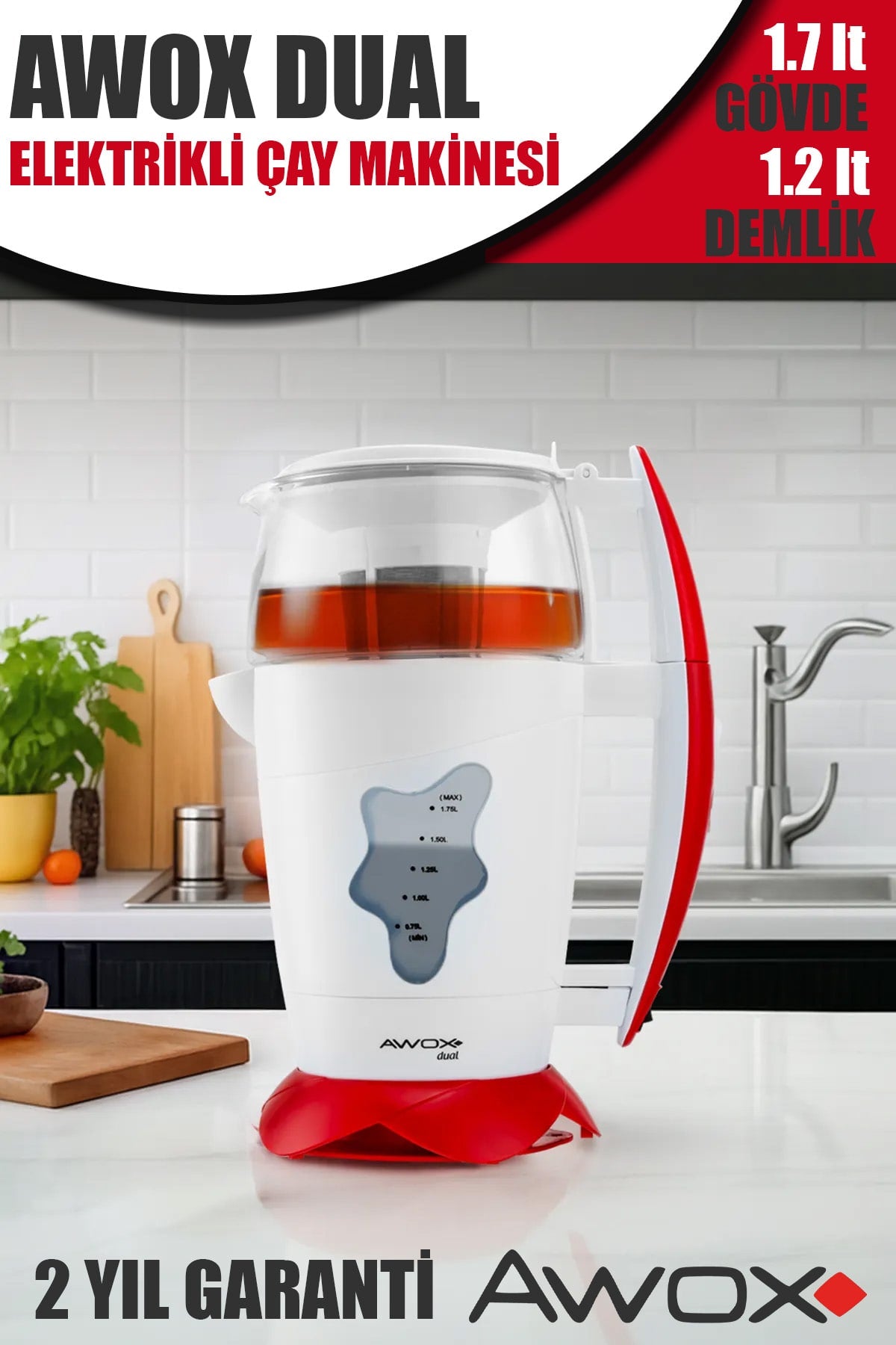 AWOX DUAL ELEKTRİKLİ ÇAY MAKİNESİ - dibidip 