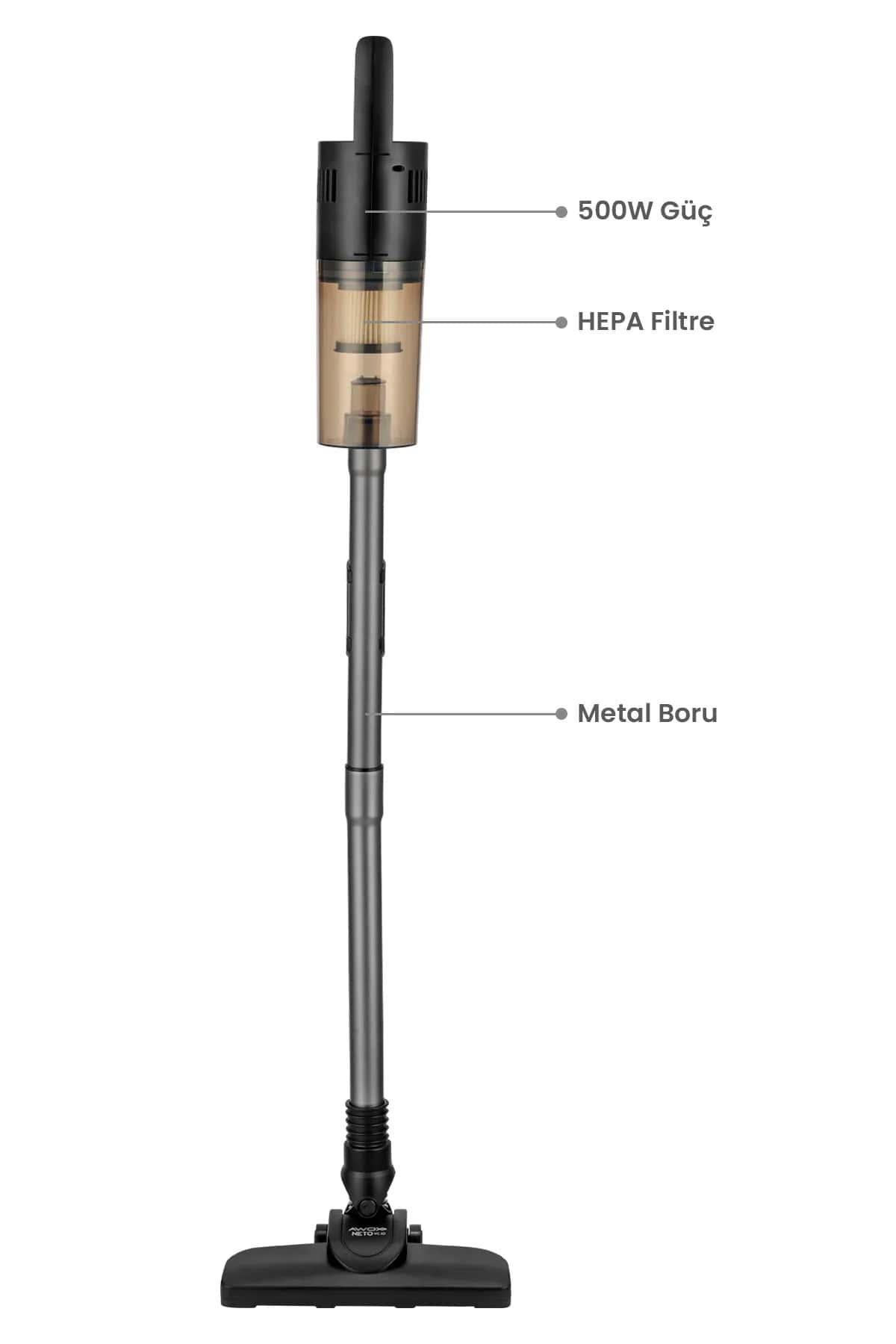 AWOX NETO VC-10 GRİ DİKEY ELEKTRİKLİ SÜPÜRGE - dibidip 