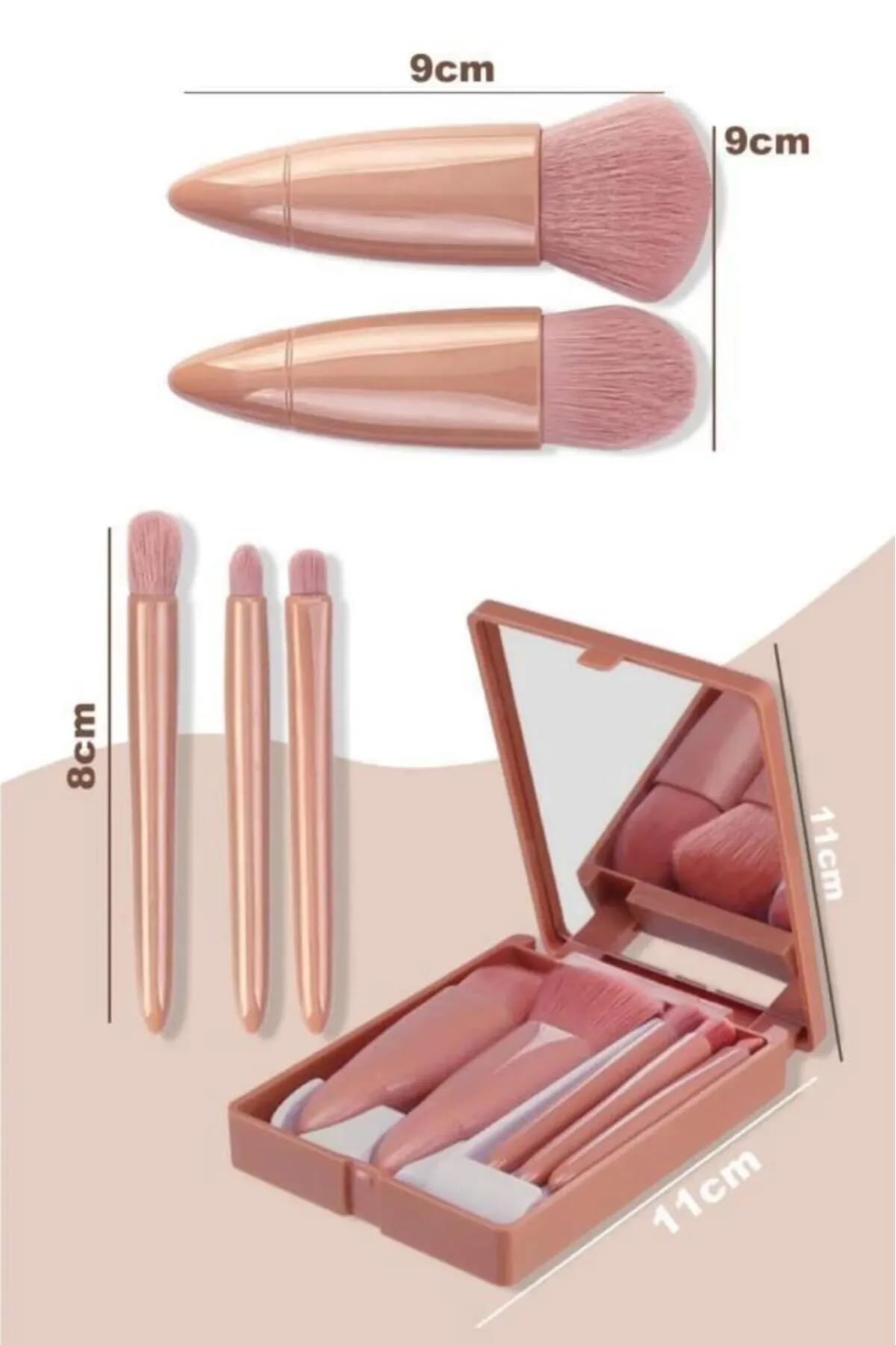 💄AYNALI MAKYAJ FIRÇA SETİ - dibidip 