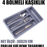 BARONESS GRİ 4 BÖLMELİ KAŞIKLIK - dibidip 