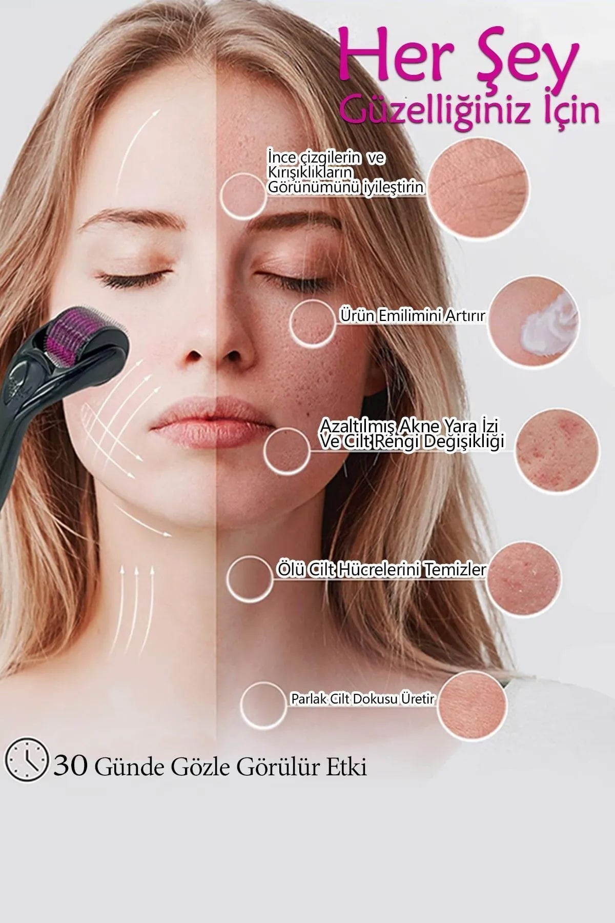 🔬DERMAROLLER CİLT MASAJ ALETİ - dibidip 