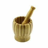 İBİCO AHŞAP BAMBU ÇİZGİLİ HAVAN