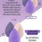 💜KALP STANDI 3 LÜ MOR MAKYAJ SÜNGERİ - dibidip 