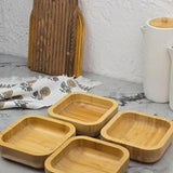 İBİCO KARE AHŞAP BAMBU 6 LI ÇEREZLİK & LOKUMLUK KASE SETİ