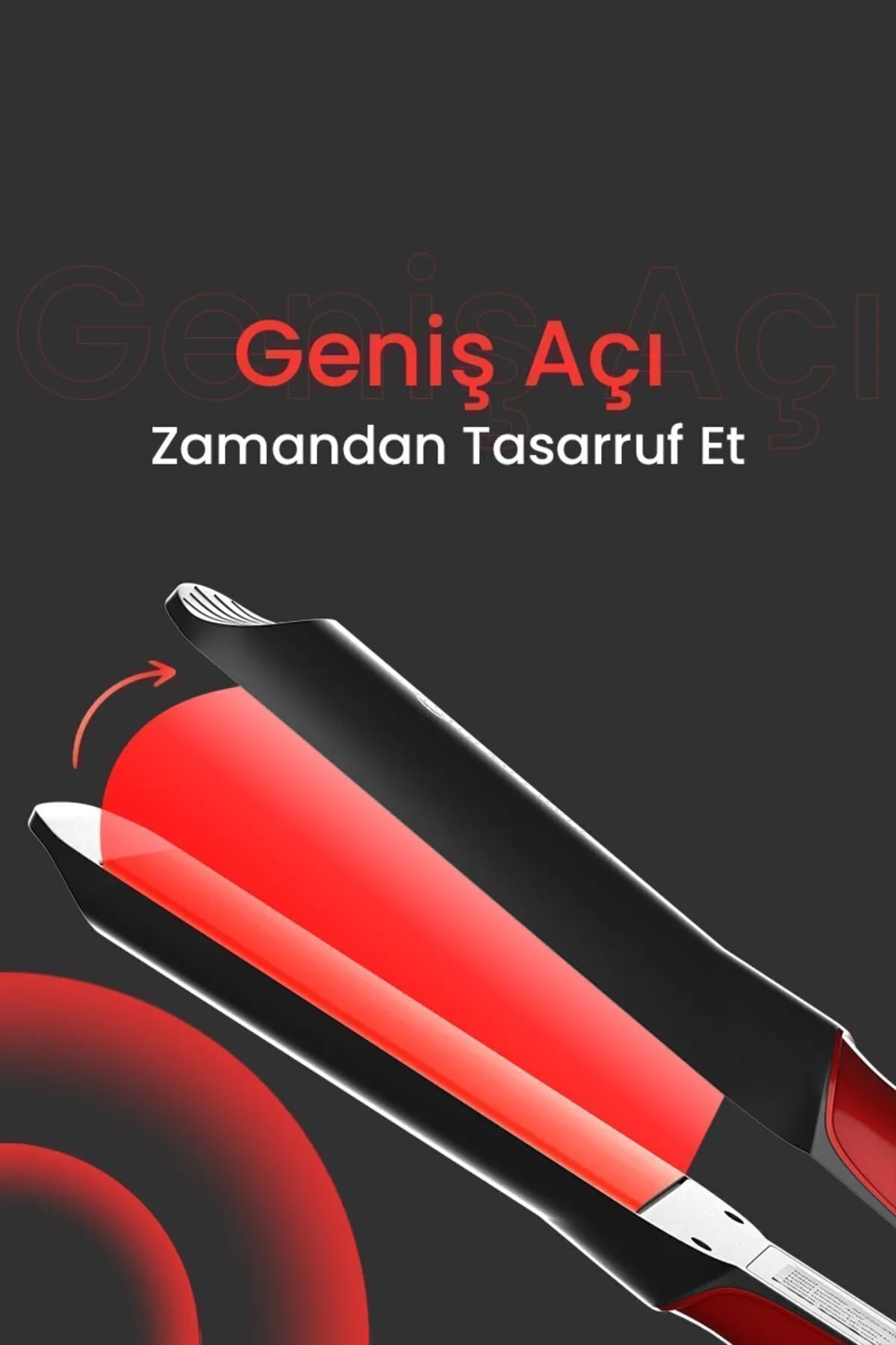 🎯KIRMIZI SERAMİK KAPLI SAÇ DÜZLEŞTİRİCİ - dibidip 