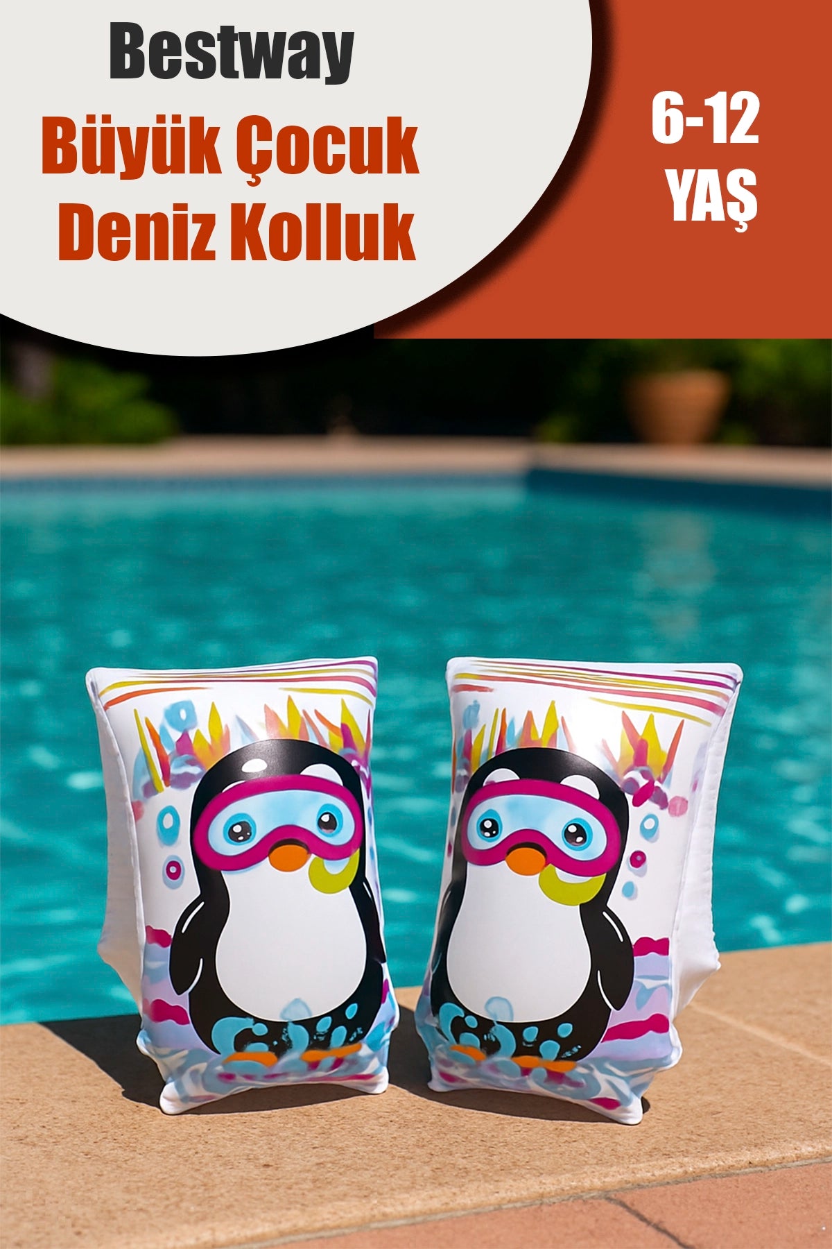 BESTWAY 12409 TURUNCU BÜYÜK ÇOCUK DENİZ KOLLUK - dibidip 