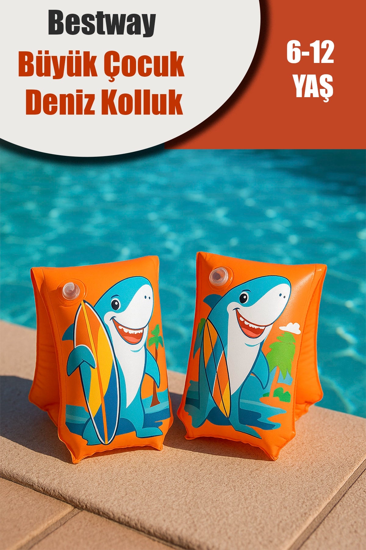 BESTWAY 12409 TURUNCU BÜYÜK ÇOCUK DENİZ KOLLUK - dibidip 