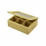 YAKUT AHŞAP BAMBU MIKNATISLI KAPAMALI 6 BÖLMELİ ÇOK AMAÇLI KUTU