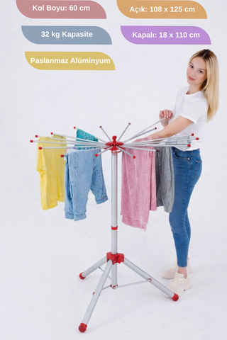360° Dönerli 16 Kollu Çamaşırlık