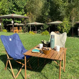 KATLANABİLİR ÇANTALI AHŞAP KAMP MASASI