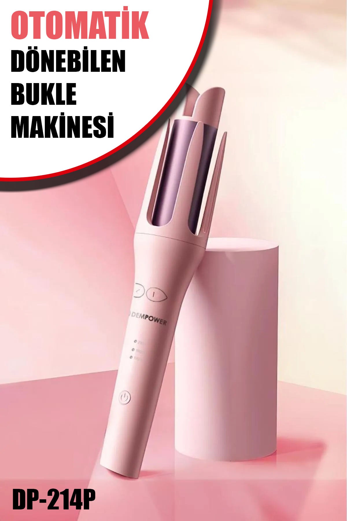 💁PEMBE OTOMATİK DÖNEBİLEN BUKLE MAKİNESİ - dibidip 