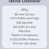 SİYAH KABLOLU KULAKLIK - dibidip 