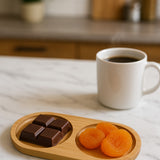 İBİCO 2 BÖLMELİ OVAL AHŞAP BAMBU YAĞDANLIK ALTLIK & MİNİ SUNUMLUK