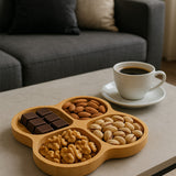 İBİCO KARE 4 YUVARLAK KÖŞELİ & BÖLMELİ AHŞAP BAMBU SUNUMLUK