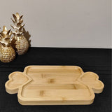 İBİCO DİKDÖRTGEN 3 BÖLMELİ KALP KULPLU AHŞAP BAMBU SUNUMLUK