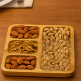 İBİCO KARE 4 BÖLMELİ AHŞAP BAMBU SERVİS SUNUMLUK