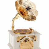 YAKUT MÜZİKLİ DEKORATİF NOSTALJİ GRAMAFON ÇEKMECELİ TAKILIK