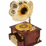 YAKUT MÜZİKLİ DEKORATİF NOSTALJİ GRAMAFON ÇEKMECELİ TAKILIK