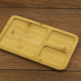 İBİCO DİKDÖRTGEN 3 BÖLMELİ AHŞAP BAMBU SUNUM TEPSİSİ