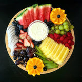 İBİCO YUVARLAK 360° DÖNER TABLALI AHŞAP BAMBU SUNUM TEPSİSİ