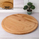 İBİCO YUVARLAK 360° DÖNER TABLALI AHŞAP BAMBU SUNUM TEPSİSİ