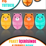 🧸DÖRTLÜ AYICIK FİŞ TUTUCU - dibidip 