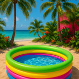 BESTWAY 51117 YUVARLAK ÇOCUK RENKLİ ŞİŞME HAVUZ - dibidip 