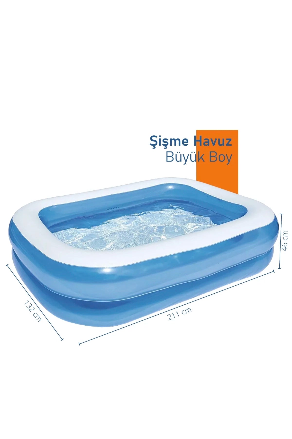 BESTWAY 12819 400LT KARE AİLE MAVİ ŞİŞME HAVUZ - dibidip 
