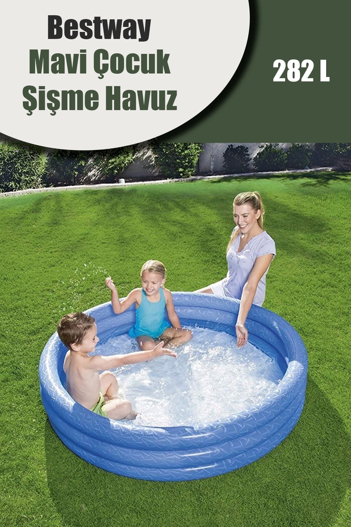 BESTWAY 51026 YUVARLAK ÇOCUK MAVİ ŞİŞME HAVUZ - dibidip 