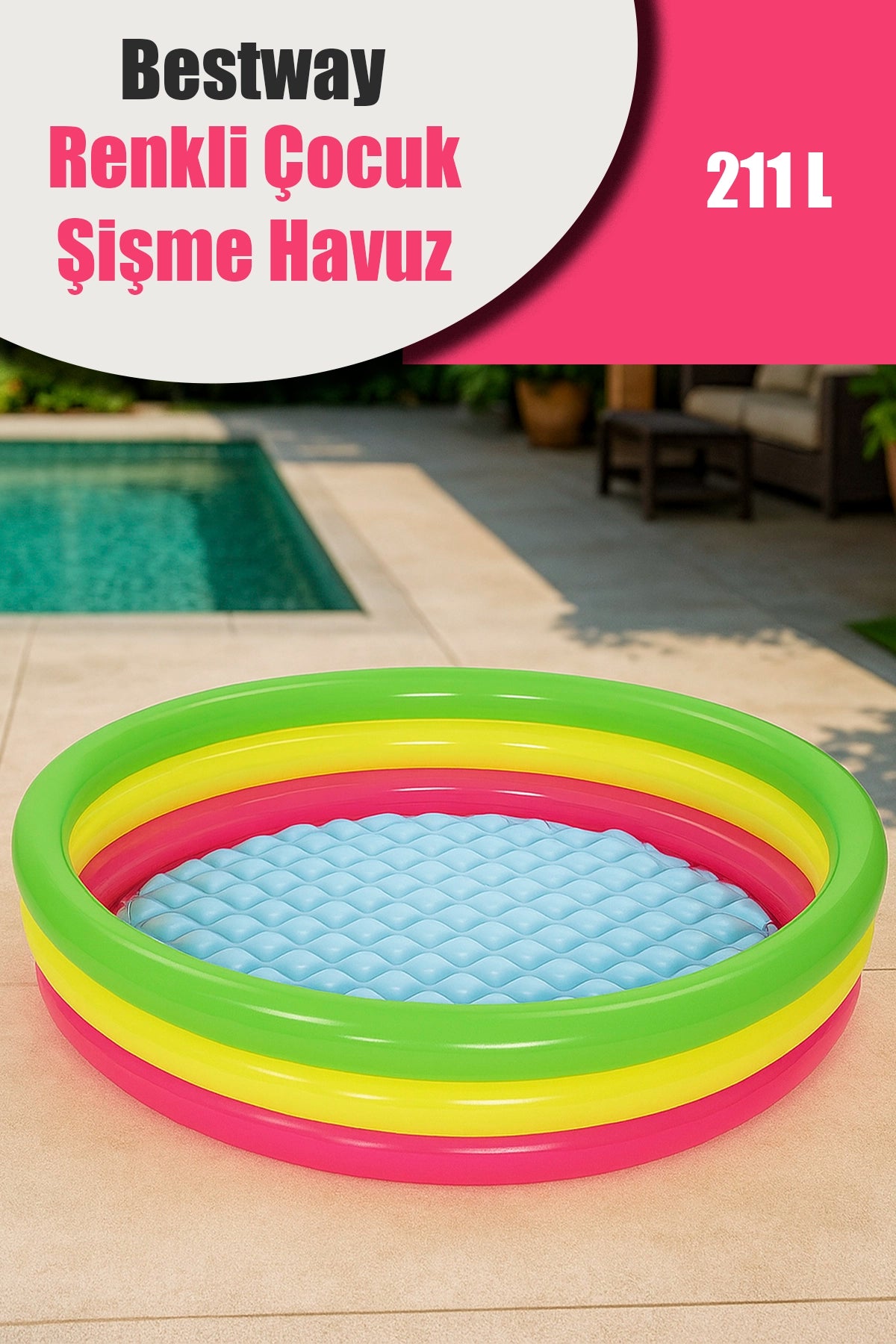 BESTWAY 51103 YUVARLAK ÇOCUK ŞİŞME HAVUZ - dibidip 