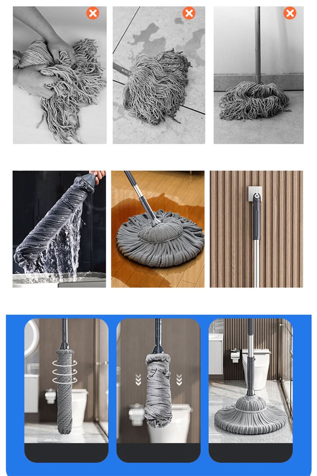 🧼KENDİNDEN SIKMALI TWISTER MOP - dibidip 