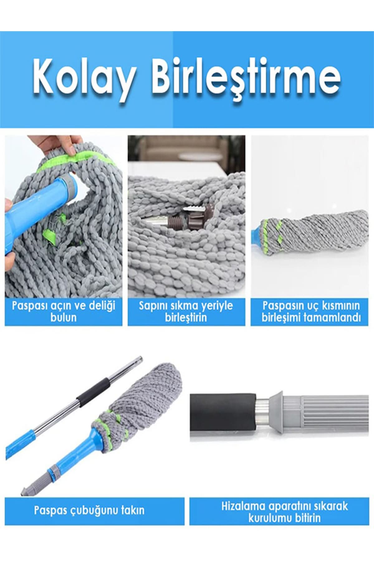 🧼KENDİNDEN SIKMALI TWISTER MOP - dibidip 