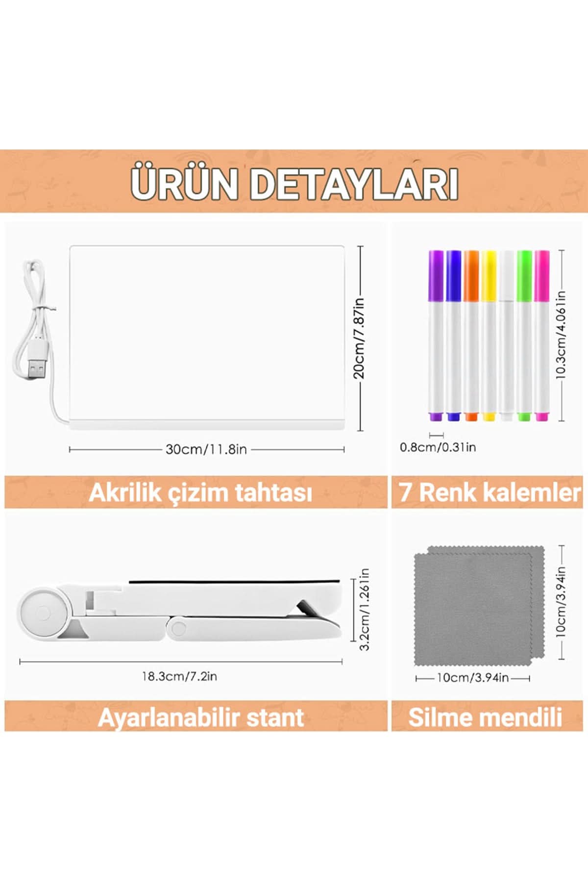 🎨LED IŞIKLI ÇİZİM TABLETİ - dibidip