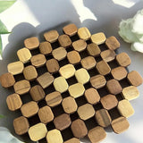 İBİCO DÖRTGEN BONCUK PARLAK AHŞAP NİHALE