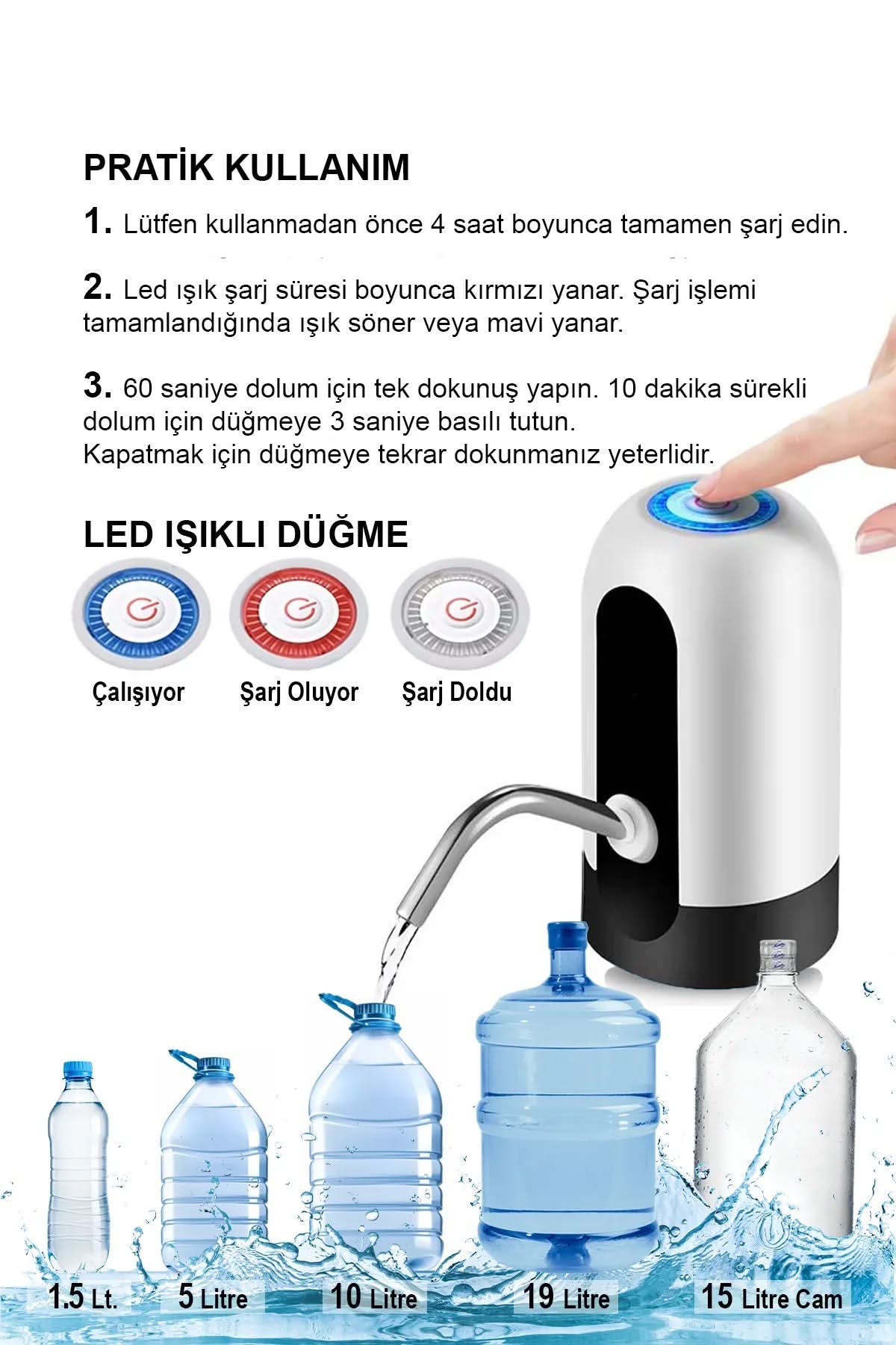 🚰ŞARJLI OTOMATİK SU POMPASI - dibidip 
