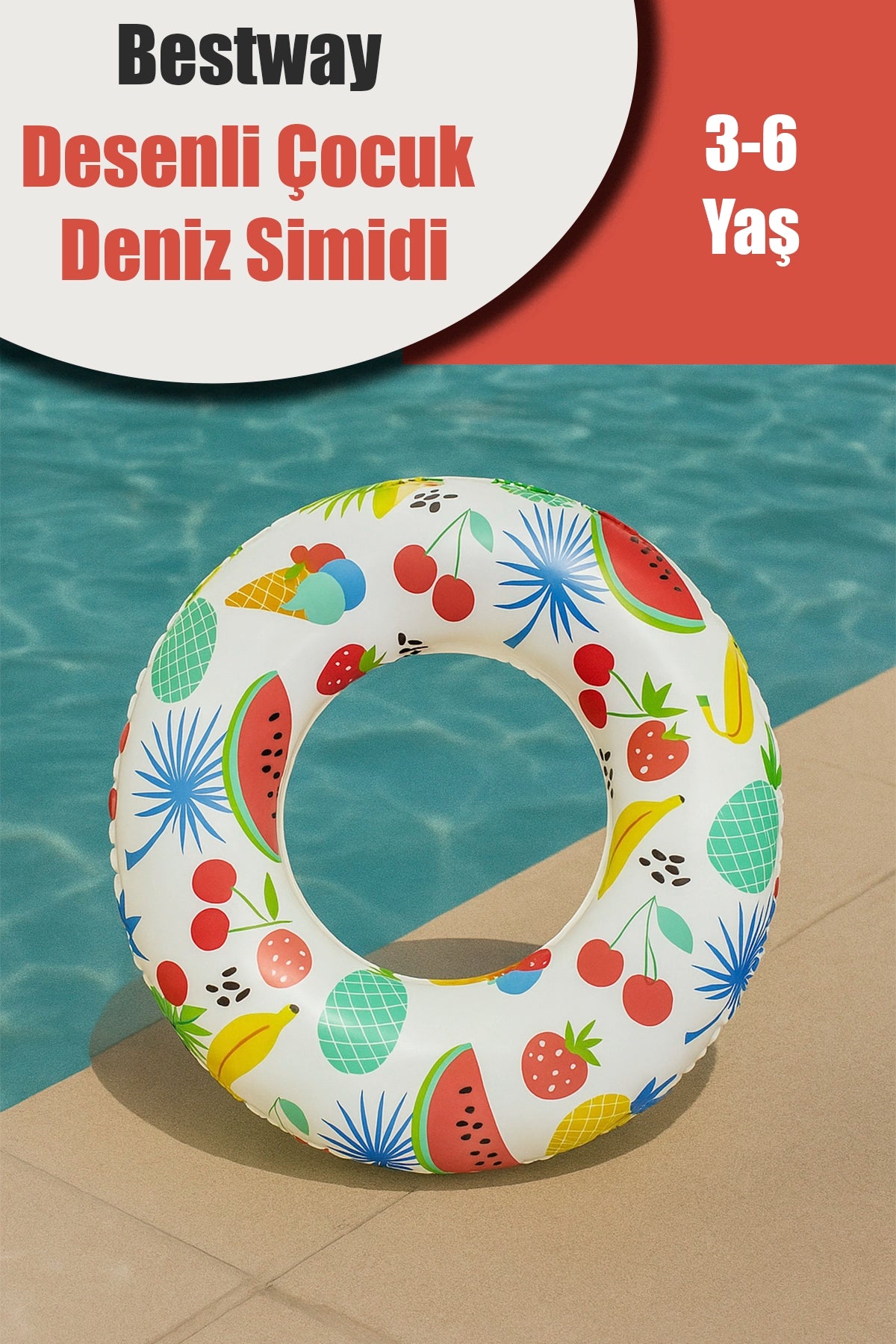 BESTWAY 36014 DESENLİ ÇOCUK DENİZ SİMİDİ - dibidip 