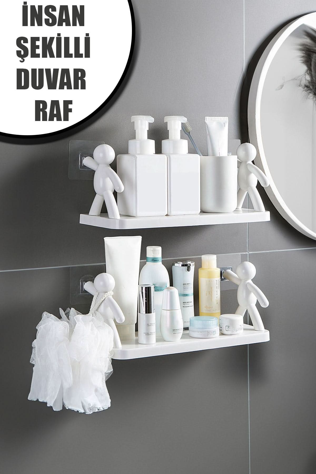 🎯YAPIŞKANLI DUVAR ORGANİZER İNSAN RAF - dibidip 